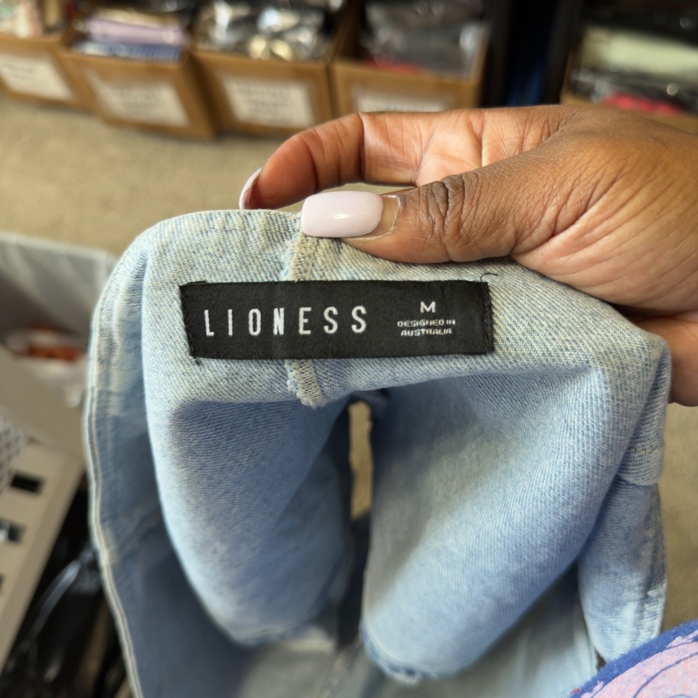 Lioness Revolve Women Miracle Micro Mini Skirt Skort Denim Blue Pleated‎ Y2K - Picture 3 of 10